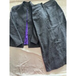 Vintage Grace Wool Blend Skirt Suit - Size 6 Jacket / Size 8 Midi Skirt -classic